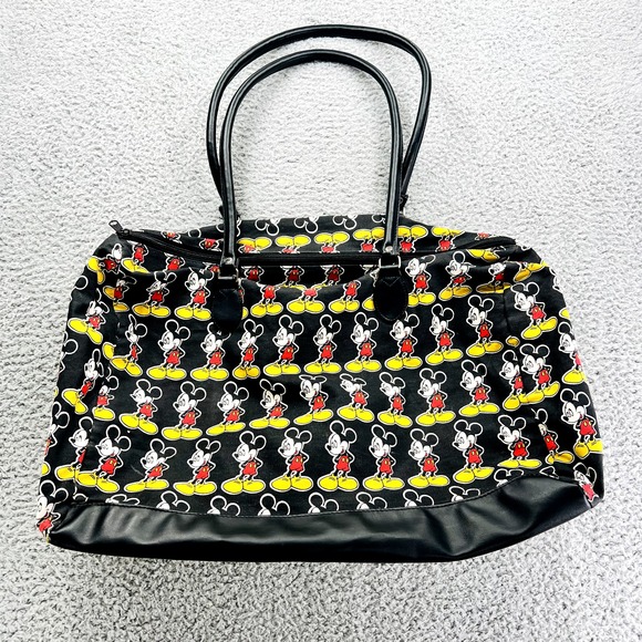 Handbags - Walt Disney World Mickey Mouse Black Canvas Tote Duffle Gym Travel Bag